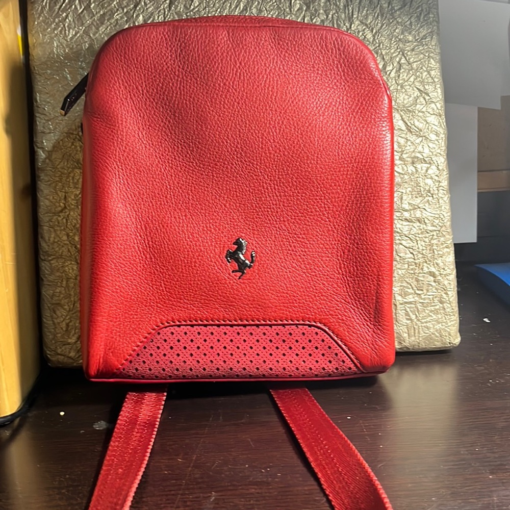 Ferrari Red Crossbody Purse with Strap
